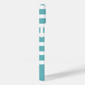 Coques Case-Mate iPhone Aqua moderne Bleu et Blancs avec Monogramme (Verso / Droite)