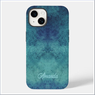 Coque Pour iPhone 14 Aqua moderne et Abstrait pourpre