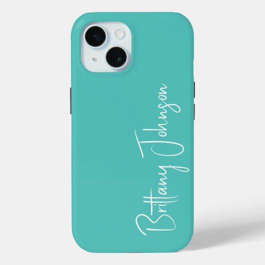 Coques Case-Mate iPhone Aqua monogrammé (Verso)