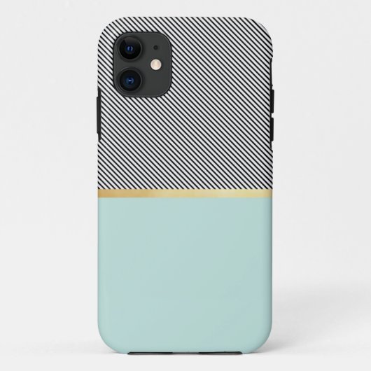 Coques Case-Mate iPhone Aqua, or et rayures (Dos)