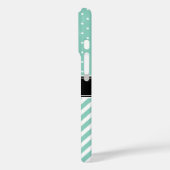 Coques Case-Mate iPhone Aqua Polka Dot et Chevron Monogram (Verso / Gauche)