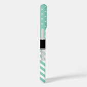 Coques Case-Mate iPhone Aqua Polka Dot et Chevron Monogram (Verso / Droite)