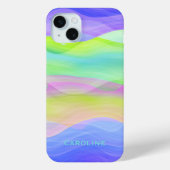 Coques Case-Mate iPhone Aqua Rose Chaud Blue Lime Green Purple Waves Strip (Verso)