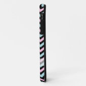 Coques Case-Mate iPhone Aqua rose et chevron noir (Dos/Gauche)