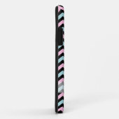 Coques Case-Mate iPhone Aqua rose et chevron noir (Dos/Droite)