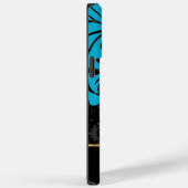 Coques Case-Mate iPhone Aqua rose retro personnalisé Noir et or (Verso / Droite)