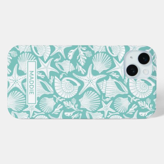 Coques Case-Mate iPhone Aqua Shells Personalized (Verso (horizontal))