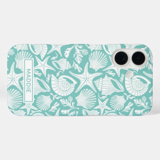 Coques Case-Mate iPhone Aqua Shells Personalized (Verso (horizontal))