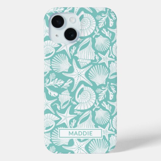 Coques Case-Mate iPhone Aqua Shells Personalized (Verso)