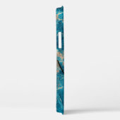 Coques Case-Mate iPhone Aqua ton en marbre onyx (Verso / Droite)