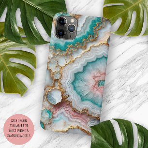 Case-Mate iPhone Case Aqua Turquoise Bleu Blush Rose Motif Art en Marbre