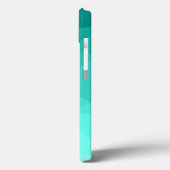 Coques Case-Mate iPhone Aqua Turquoise Gradient Monogramme de maillage géo (Verso / Gauche)