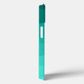 Coques Case-Mate iPhone Aqua Turquoise Gradient Monogramme de maillage géo (Verso / Droite)