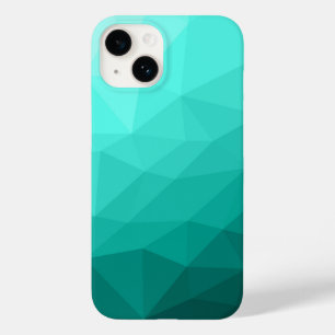 Coque Pour iPhone 14 Aqua turquoise maillage géométrique ombre motif