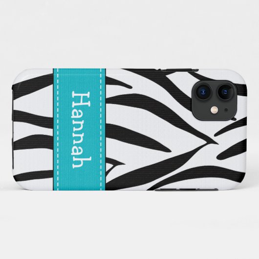Coques Case-Mate iPhone Aqua Zebra (Dos (Horizontal))
