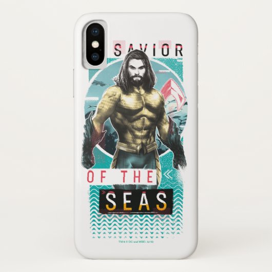 Coques Case-Mate iPhone Aquaman | "Sauveur Des Mers" Graphique Moderniste (Dos)