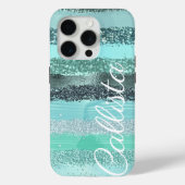 Coques Case-Mate iPhone Aquamarine Parties scintillant Bleue Vert Bleu Bro (Verso)