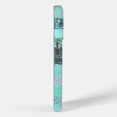 Coques Case-Mate iPhone Aquamarine Parties scintillant Bleue Vert Bleu Bro (Verso / Droite)