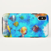 Coques Case-Mate iPhone Aquarelle à air chaud personnalisée (Dos (Horizontal))