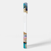 Coques Case-Mate iPhone Aquarelle Abstrait Lavis Violet Bleu Or Monogramme (Verso / Droite)