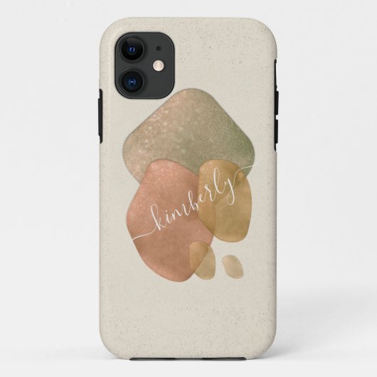 Coques Case-Mate iPhone Aquarelle Abstrait Rose Gold Parties scintillant F (Dos)