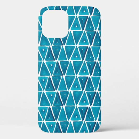 Coques Case-Mate iPhone Aquarelle abstrait triangles bleus sans soudure ba (Verso)