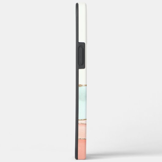 Coques Case-Mate iPhone Aquarelle Abstraite côtière avec nom et monogramme (Verso / Droite)