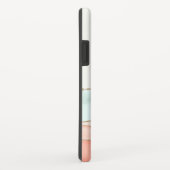 Coques Case-Mate iPhone Aquarelle Abstraite côtière avec nom et monogramme (Dos/Droite)