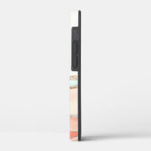 Coques Case-Mate iPhone Aquarelle Abstraite côtière avec nom et monogramme (Verso / Gauche)