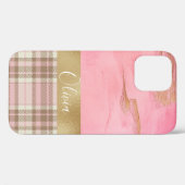 Coques Case-Mate iPhone Aquarelle Abstraite dorée rose (Verso (horizontal))