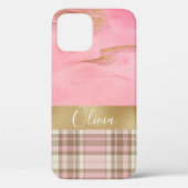 Coques Case-Mate iPhone Aquarelle Abstraite dorée rose (Verso)