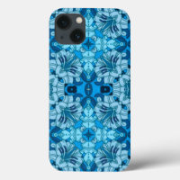Aquarelle Abstraite Floral Denim Blue