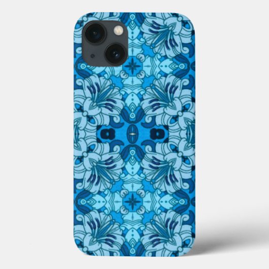 Coques Case-Mate iPhone Aquarelle Abstraite Floral Denim Blue (Verso)