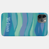 Coques Case-Mate iPhone Aquarelle Abstraite moderne bleu personnalisé (Dos (Horizontal))