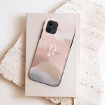 Case-Mate iPhone Case Aquarelle Abstraite moderne Nom personnalisé Monog<br><div class="desc">Ajoutez un look élégant à votre téléphone grâce à notre design abstrait moderne et élégant d'aquarelle avec un nom et monogramme personnalisés simples. Oeuvre originale de Moodthology Papery.</div>