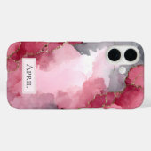 Coques Case-Mate iPhone Aquarelle Abstraite Rose et Or (Verso (horizontal))