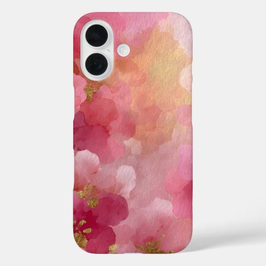 Coques Case-Mate iPhone Aquarelle Abstraite Rose & Or (Verso)