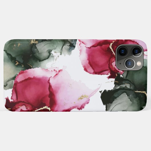Coques Case-Mate iPhone Aquarelle Abstraite Sage vert brillant Rose (Dos (Horizontal))