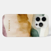 Coques Case-Mate iPhone Aquarelle Abstraite ton de la Terre personnalisée (Verso (horizontal))
