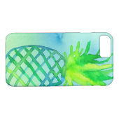 Coques Case-Mate iPhone Aquarelle Ananas Chartreuse Bleu (Dos (Horizontal))