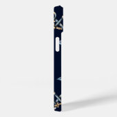 Coques Case-Mate iPhone Aquarelle Ancres Bleu Nuit (Verso / Droite)