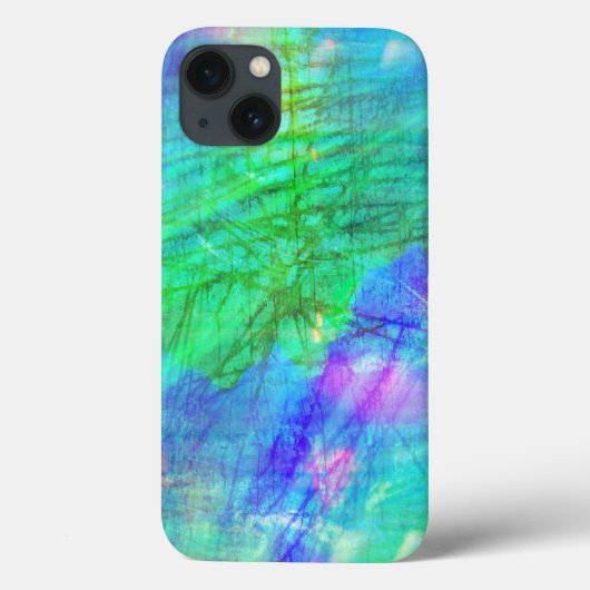 Coques Case-Mate iPhone aquarelle arrière - plan transparente bleu, vert (Verso)