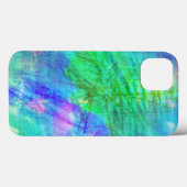 Coques Case-Mate iPhone aquarelle arrière - plan transparente bleu, vert (Verso (horizontal))