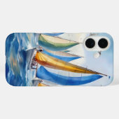 Coques Case-Mate iPhone Aquarelle Artwork Voilier Regatta (Verso (horizontal))