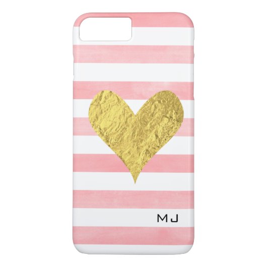 Coques Case-Mate iPhone Aquarelle avec le coeur de feuille d'or (Dos)