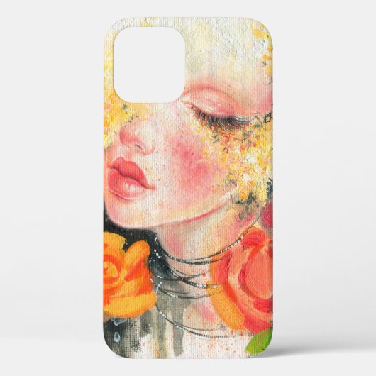 Coques Case-Mate iPhone Aquarelle belle femme et fleurs (Verso)