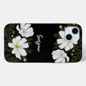 Coques Case-Mate iPhone Aquarelle Blanc Cosmos Fleurs Peinture Botanique (Verso (horizontal))