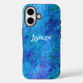 Coques Case-Mate iPhone Aquarelle bleu Abstrait (Verso)