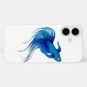 Coques Case-Mate iPhone Aquarelle bleu Betta Fish (Verso (horizontal))