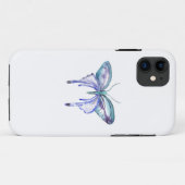 Coques Case-Mate iPhone aquarelle bleu bleu pourpre papillon (Dos (Horizontal))